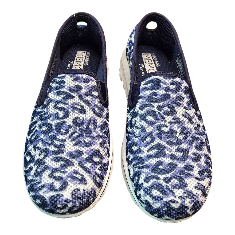 Skechers Go Walk Dazzle Sneakers Womens Size 5W Navy/White Memory Foam Comfort - Picture 2 of 13